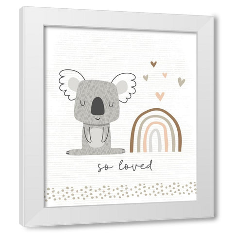 So Loved Koala White Modern Wood Framed Art Print by ND Art