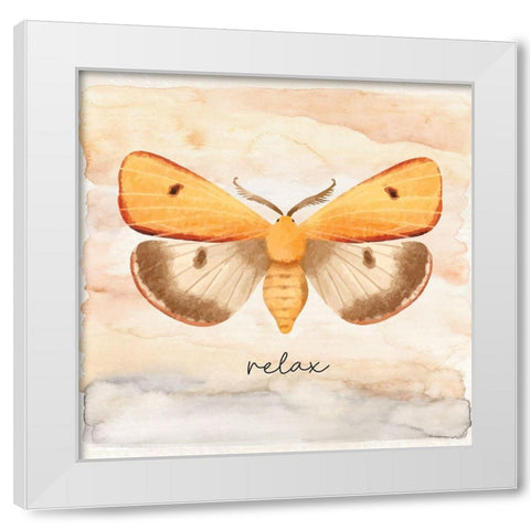 Relax White Modern Wood Framed Art Print by ND Art