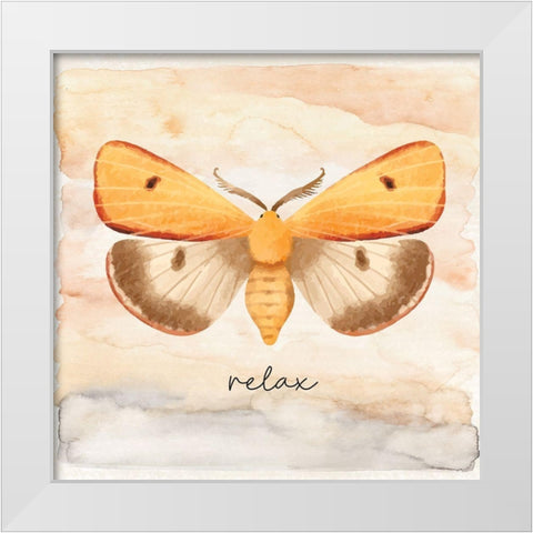 Relax White Modern Wood Framed Art Print by ND Art