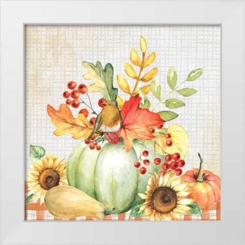 Fall Still Life White Modern Wood Framed Art Print by ND Art