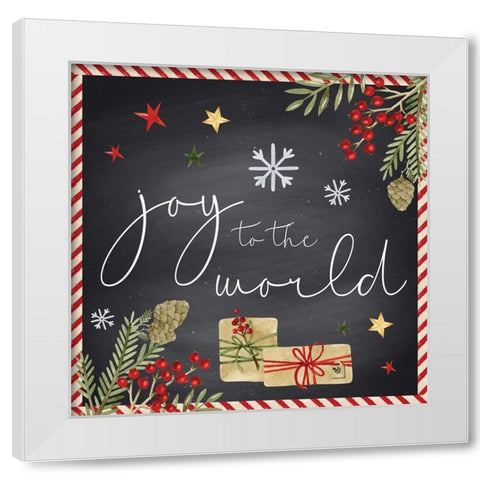 Joy to the World White Modern Wood Framed Art Print by ND Art