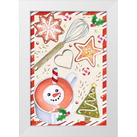 Cookies and Cocoa White Modern Wood Framed Art Print by ND Art