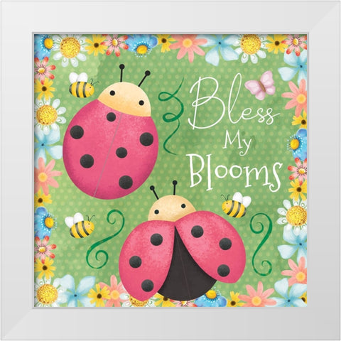 Bless White Modern Wood Framed Art Print by ND Art