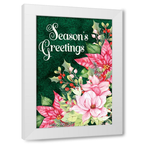 Seasons Greetings White Modern Wood Framed Art Print by ND Art