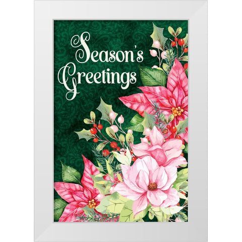 Seasons Greetings White Modern Wood Framed Art Print by ND Art