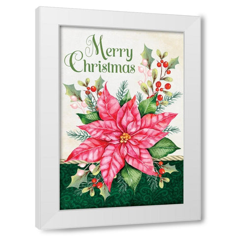 Merry Christmas White Modern Wood Framed Art Print by ND Art