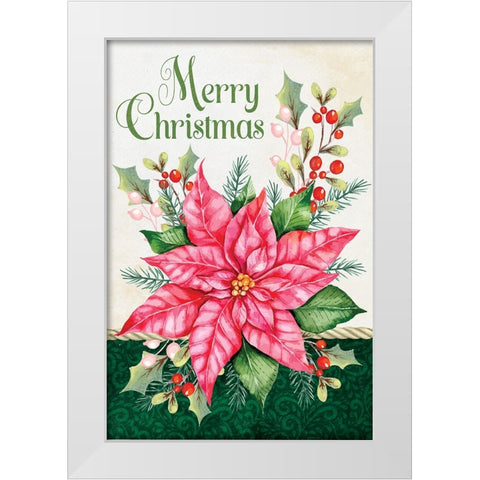 Merry Christmas White Modern Wood Framed Art Print by ND Art