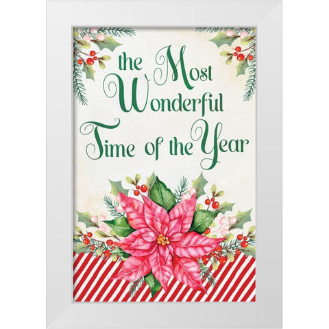 Wonderful Poinsettia White Modern Wood Framed Art Print by ND Art