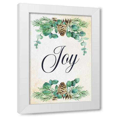Joy White Modern Wood Framed Art Print by ND Art