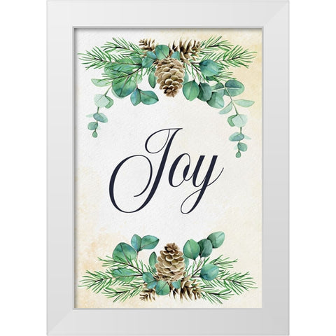 Joy White Modern Wood Framed Art Print by ND Art
