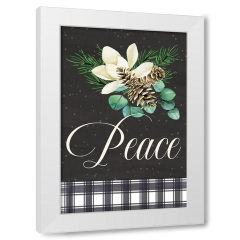 Peace White Modern Wood Framed Art Print by ND Art