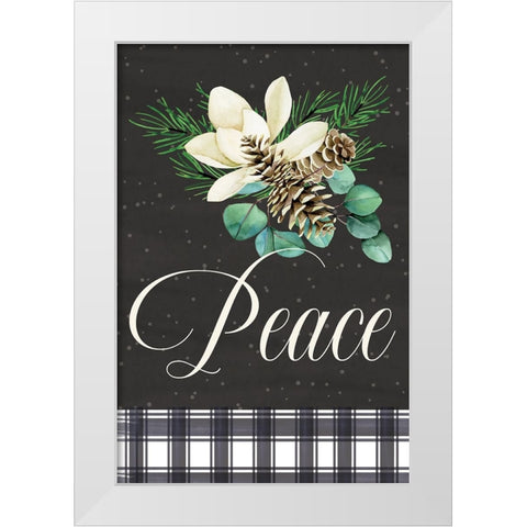 Peace White Modern Wood Framed Art Print by ND Art