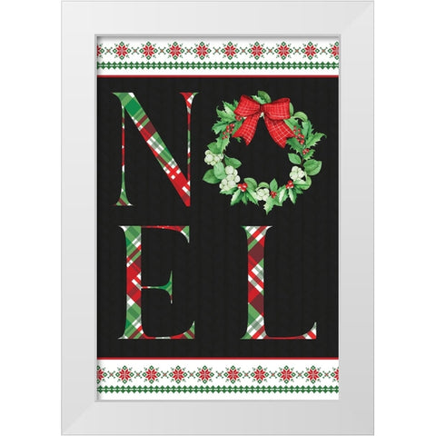 Noel Wreath White Modern Wood Framed Art Print by ND Art