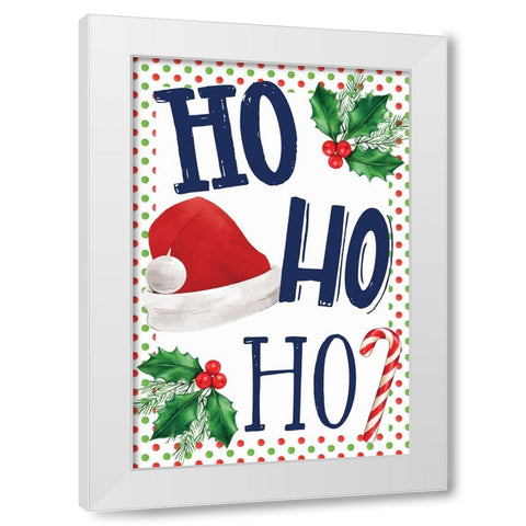 Ho Ho Ho White Modern Wood Framed Art Print by ND Art