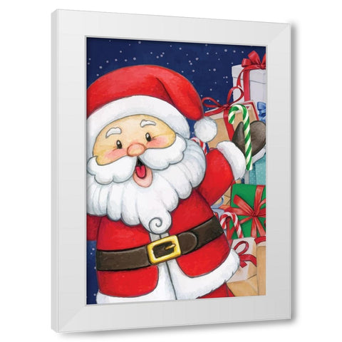 Santa White Modern Wood Framed Art Print by ND Art