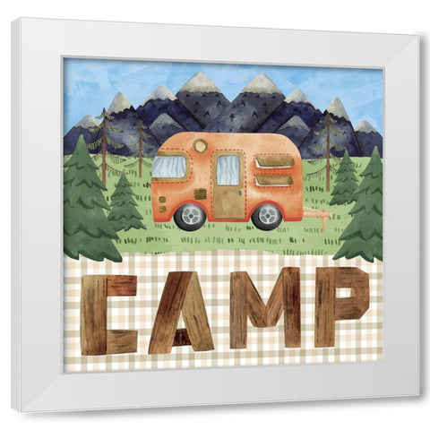 Camp White Modern Wood Framed Art Print by ND Art