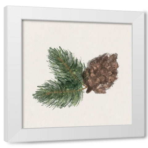 Pinecone White Modern Wood Framed Art Print by ND Art