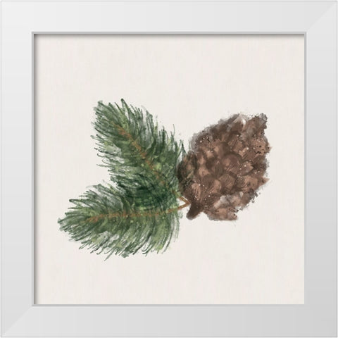 Pinecone White Modern Wood Framed Art Print by ND Art