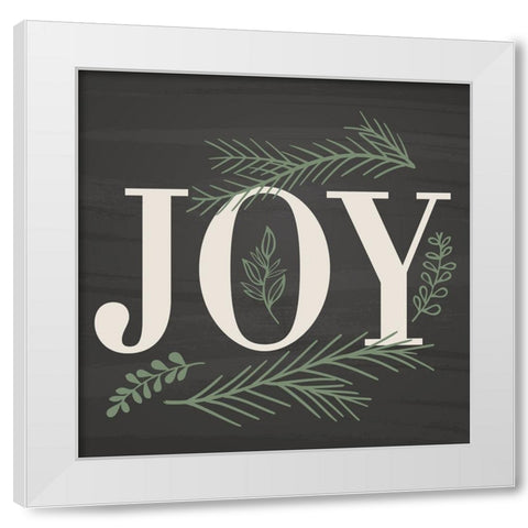 Joy White Modern Wood Framed Art Print by ND Art