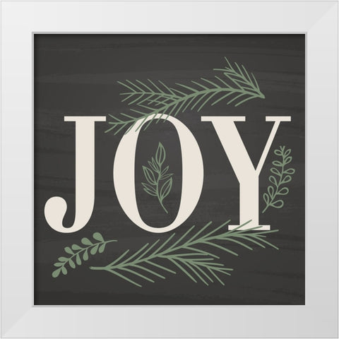 Joy White Modern Wood Framed Art Print by ND Art