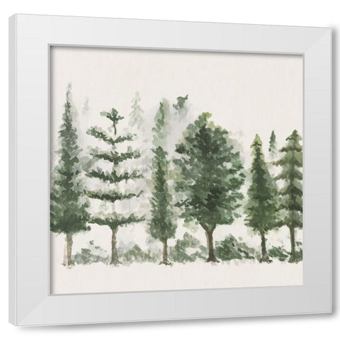 Trees White Modern Wood Framed Art Print by ND Art