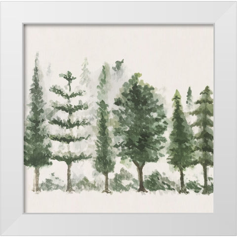 Trees White Modern Wood Framed Art Print by ND Art