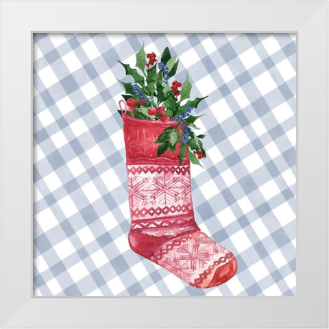 Stocking White Modern Wood Framed Art Print by ND Art