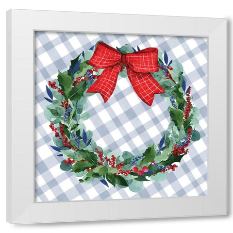 Wreath White Modern Wood Framed Art Print by ND Art