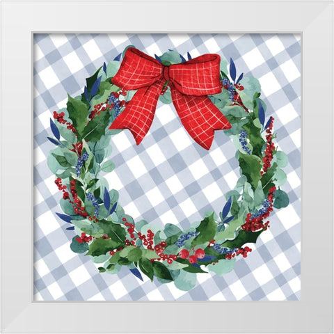 Wreath White Modern Wood Framed Art Print by ND Art