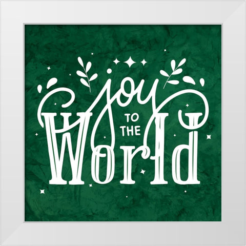 Joy to the World White Modern Wood Framed Art Print by ND Art