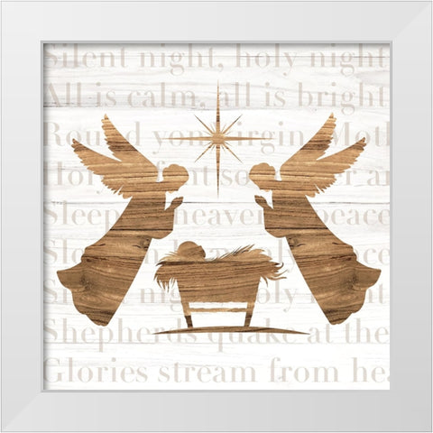 Nativity White Modern Wood Framed Art Print by ND Art
