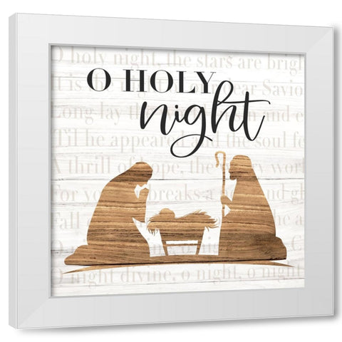 O Holy Night White Modern Wood Framed Art Print by ND Art