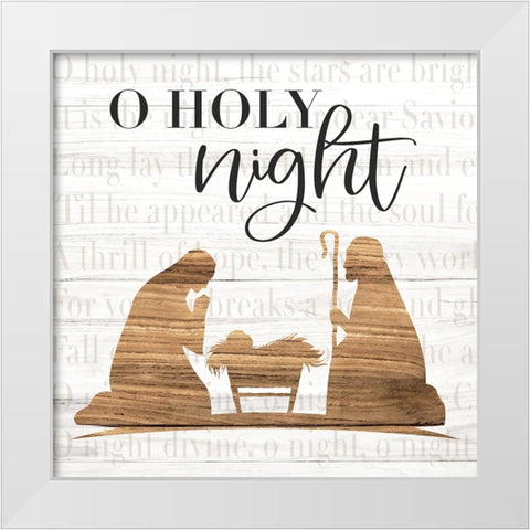 O Holy Night White Modern Wood Framed Art Print by ND Art