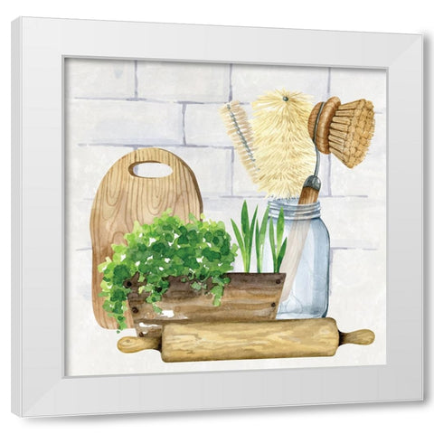Kitchen Scene II White Modern Wood Framed Art Print by ND Art
