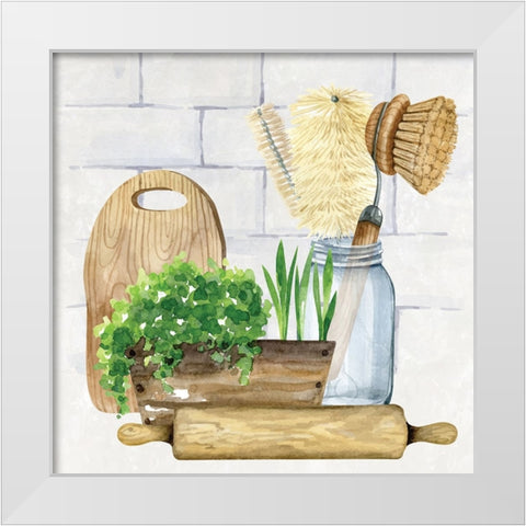 Kitchen Scene II White Modern Wood Framed Art Print by ND Art