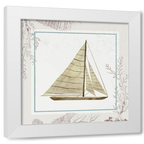 Sail Boat White Modern Wood Framed Art Print by ND Art
