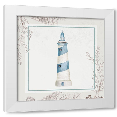 Lighthouse White Modern Wood Framed Art Print by ND Art