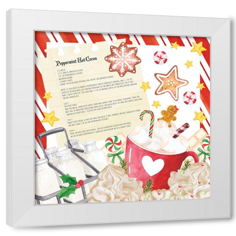 Peppermint Cocoa White Modern Wood Framed Art Print by ND Art