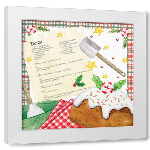 Fruit Cake White Modern Wood Framed Art Print by ND Art