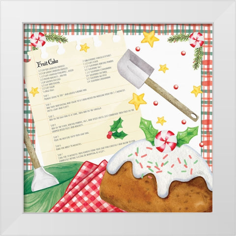 Fruit Cake White Modern Wood Framed Art Print by ND Art