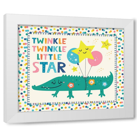 Twinkle Twinkle White Modern Wood Framed Art Print by ND Art