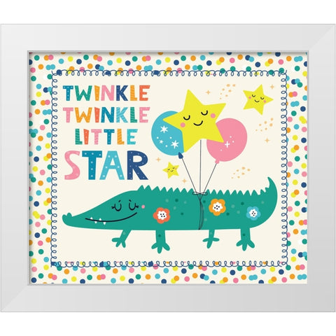 Twinkle Twinkle White Modern Wood Framed Art Print by ND Art
