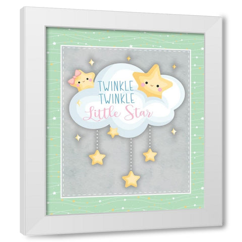 Twinkle Twinkle White Modern Wood Framed Art Print by ND Art