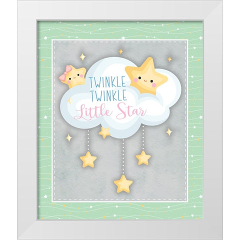 Twinkle Twinkle White Modern Wood Framed Art Print by ND Art