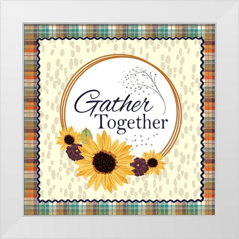 Gather Together White Modern Wood Framed Art Print by ND Art