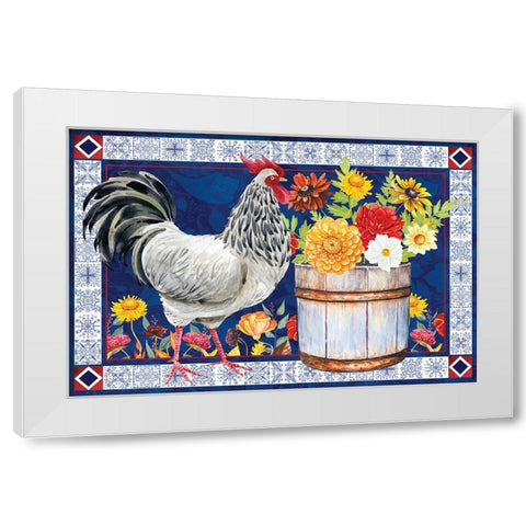 Rooster II White Modern Wood Framed Art Print by ND Art