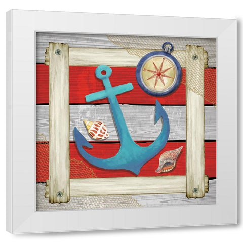 Anchor White Modern Wood Framed Art Print by ND Art