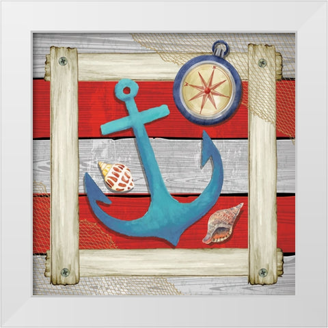 Anchor White Modern Wood Framed Art Print by ND Art