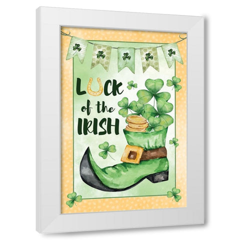 Luck of the Irish White Modern Wood Framed Art Print by ND Art
