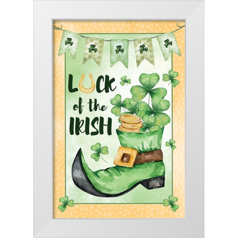 Luck of the Irish White Modern Wood Framed Art Print by ND Art